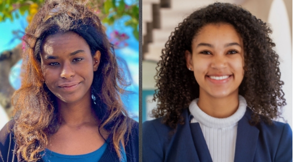 Henrietta Goodwin Scholars Azure Fisher (left) and Alexia Oduro will continue their education at graduate school.