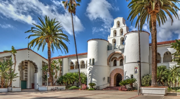 Above, a view of SDSU's Hepner Hall.