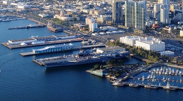 Four cadets from SDSU will be commissioned into service during a ceremony aboard the USS Midway (above), Saturday, June 4, 2022.