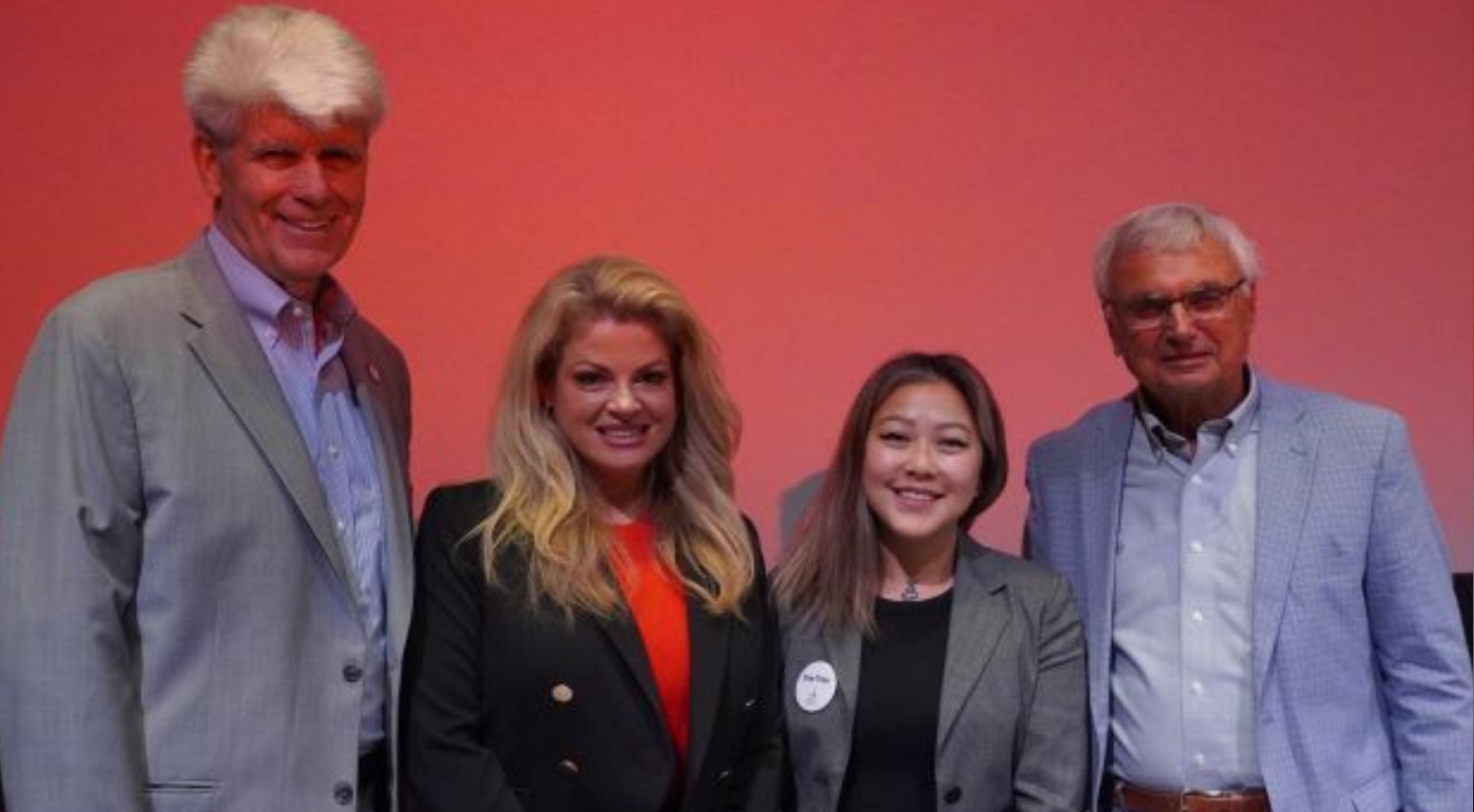 (L-R) Steven Hooker, Kimberly Gallo, Emily Tran, and Bob Prath kick off SDSU's Age-Friendly University lecture series at SDSU, October 2022