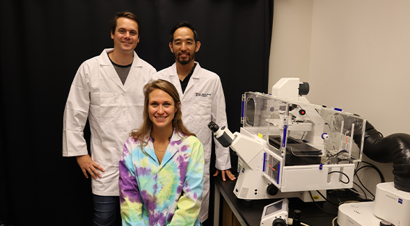 Biologist Nick Shikuma (top right) and his former Ph.D. students are set to launch a biotech startup thanks to SDSUs Innovation Corps program. (SDSU)
