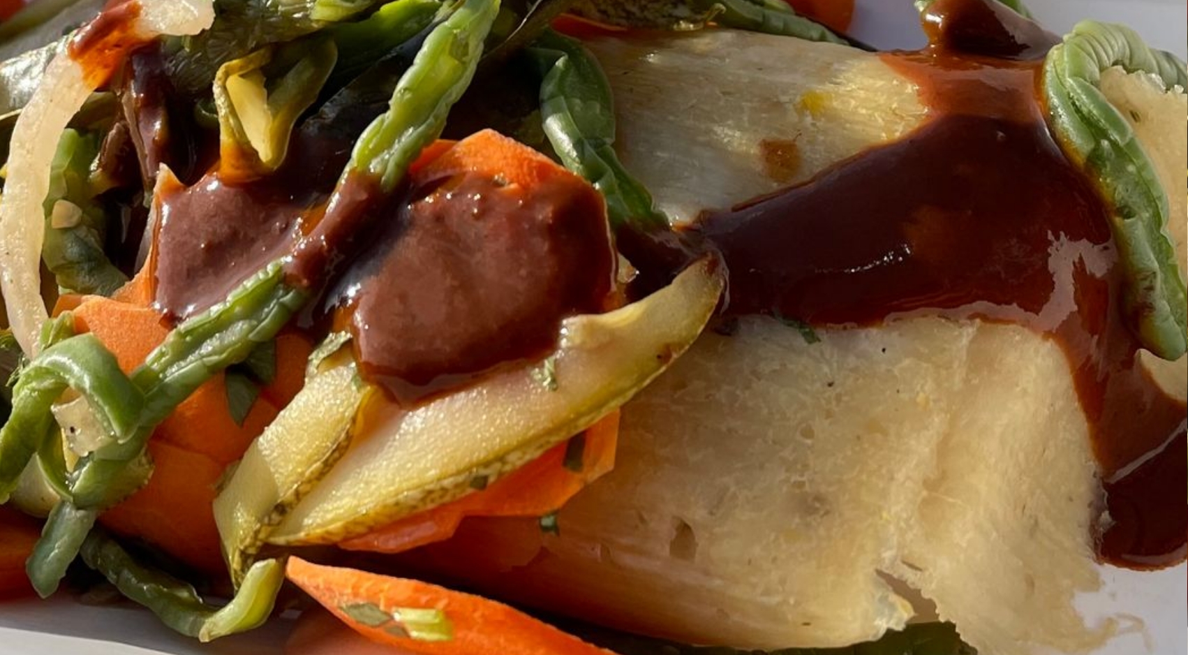 The tamal Azteca at Snapdragon Stadium.