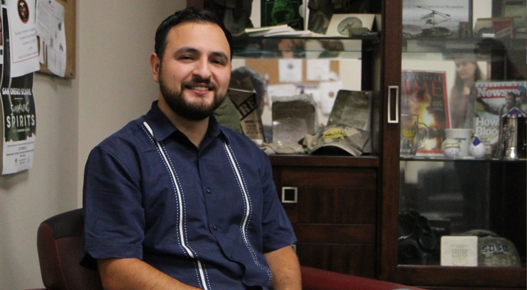 SDSU's T2E programs goal is to ease the transition to civilian learning for student veterans like Sammy Sanchez. (SDSU)