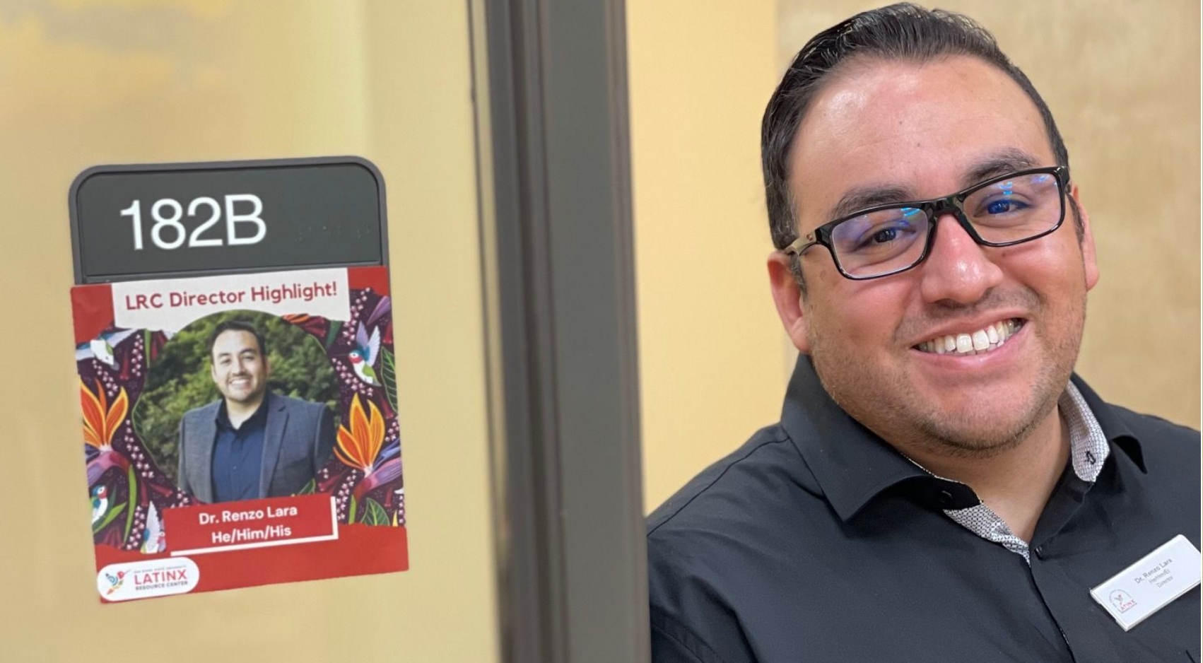 Director Renzo Lara photographed at SDSU's Latinx Resource Center.