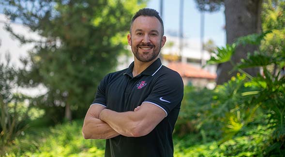 Pictured above: Vinnie Pompei, assistant professor in SDSU's Department of Educational Leadership.