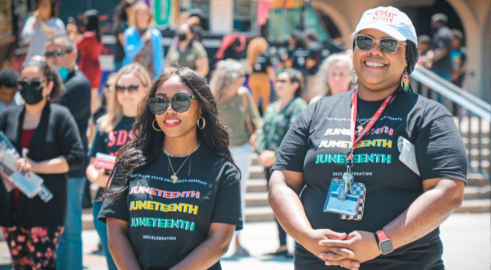 Students, staff and faculty join the Juneteenth Celebration at SDSU. This year's event takes place June 16 at Conrad Prebys Aztec Student Union.
