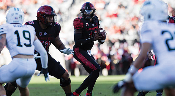 San Diego State football opens up their season with a 20-13 win over Ohio at Snapdragon Stadium. (Derrick Tuskan/SDSU)