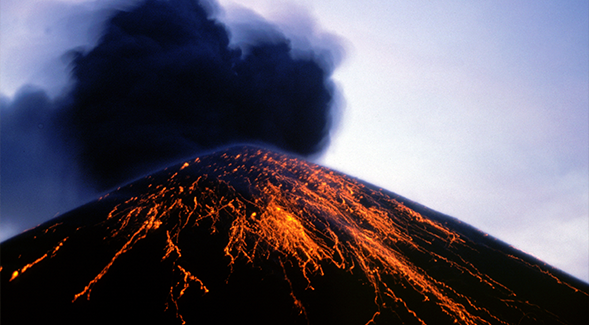 Krakatoa volcano erupting (Adobe Stock)