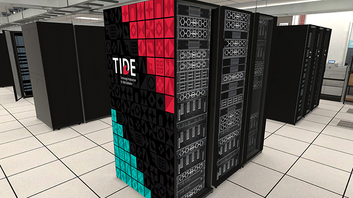 Dell PowerEdge servers with TIDE logo superimposed