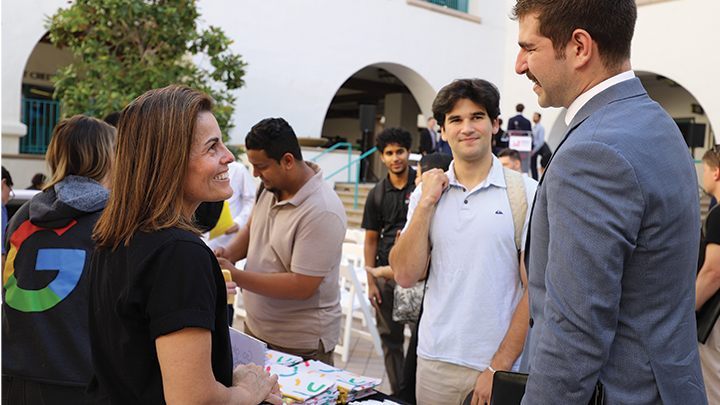 Students and employers network during the A.S. Career Advantage event at SDSU, Nov. 3, 2023. (SDSU)