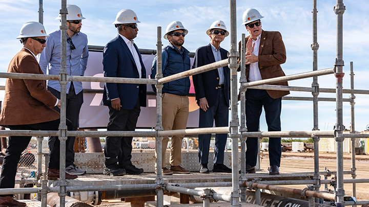 Groundbreaking for Controlled Thermal Resources’ lithium extractor in Imperial Valley on January 26, 2024. (Courtesy of CTR and Darco Productions)