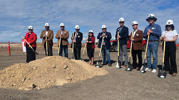 Guillermina Gina Nuñez-Mchiri (left) was joined by elected officials, partners and community members for the groundbreaking ceremony of the SDSU Imperial Valley Sciences and Engineering Laboratories in Brawley, Calif. on Friday, Feb. 9, 2024. (La Monica Everett-Haynes/SDSU)