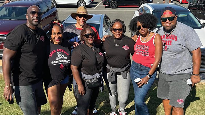 Tara Johnson (second from the right) said the chapter’s current goals are to grow their membership with more recent grads and increase mentoring opportunities for current students.