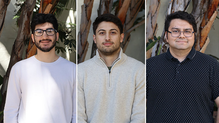 Dilon Suliman, Joe Garbarino and Nicholas Casteloes are photographed at SDSU