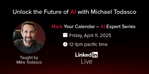 SDSU Global Campus is hosting a free, one-hour LinkedIn Live event with AI expert Mike Todasco, designed to help San Diego professionals confidently integrate AI into their workflows. (SDSU)