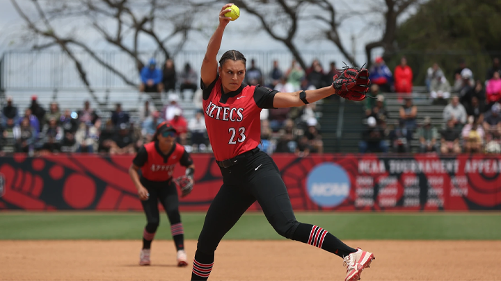 Grace Uribe winds up for a pitch during a game.
