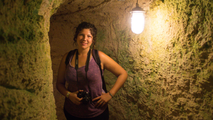 Linda Lara-Jacobo, SDSU Imperial Valley assistant professor in public health, taking photographs during a research trip. (Photo courtesy of Linda Lara)