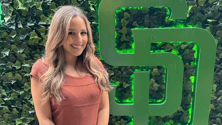 Sherine Abu-Rahma (’19, Accounting) joined the San Diego Padres’ front office in 2022 (Photo courtesy of Sherine Abu-Rahma)