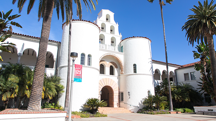 A landscape photo of SDSU's Hepner Hall